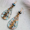 GREEN PATINA TEARDROP EARINGS WITH IMPERIAL JASPER