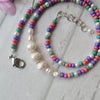 LITTLE HIPPY RAINBOW NECKLACE WITH PEARLS