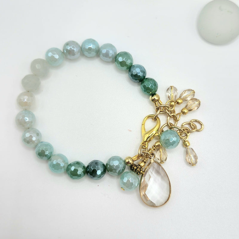 SILVER COATED GREEN OMBRE BRACELET