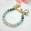 SILVER COATED GREEN OMBRE BRACELET