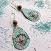 PATINA TURQUOISE TEARDROP EARRINGS WITH SANDALWOOD