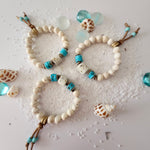 BOHO BEACH BRACELET WITH TURQUOISE BONE BUTTONS