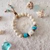 BOHO BEACH BRACELET WITH TURQUOISE BONE BUTTONS