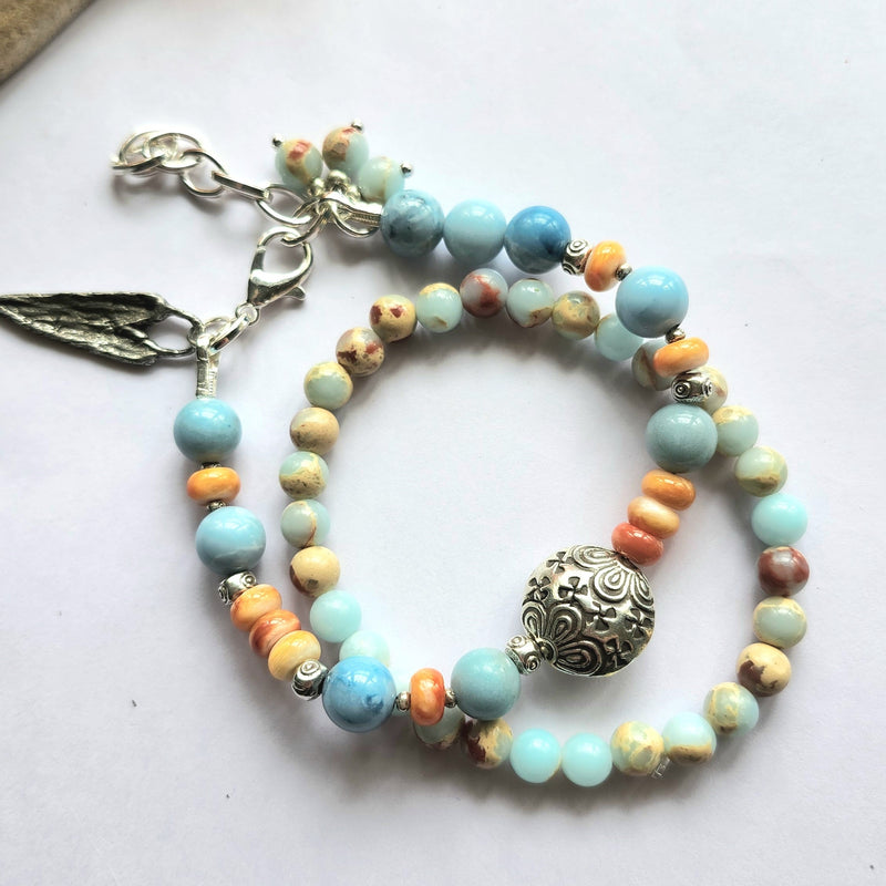 LARIMAR SUNSET BRACELET SET