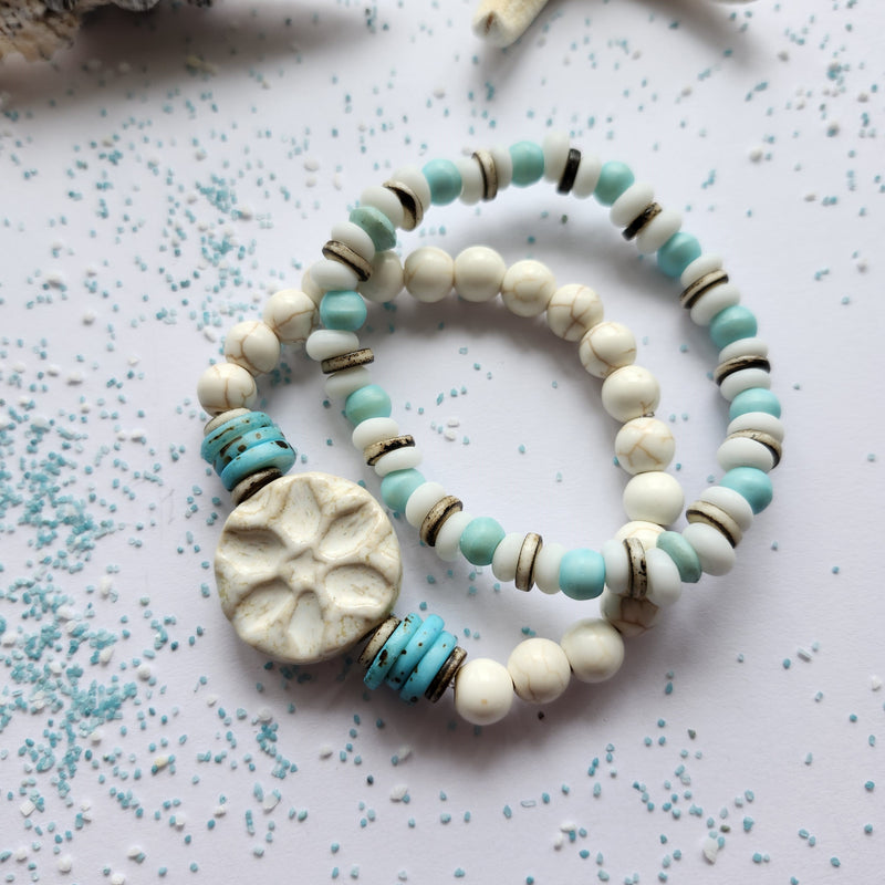 TURQUOISE & CREAM BOHO BEACH SET