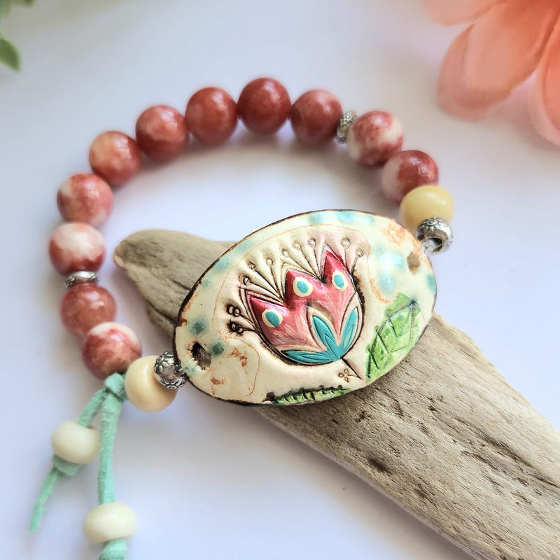 CERAMIC TULIP STRETCH BRACELET