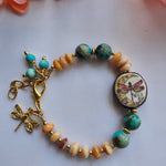 TURQUOISE & PEACH BUTTERFLY BRACELET