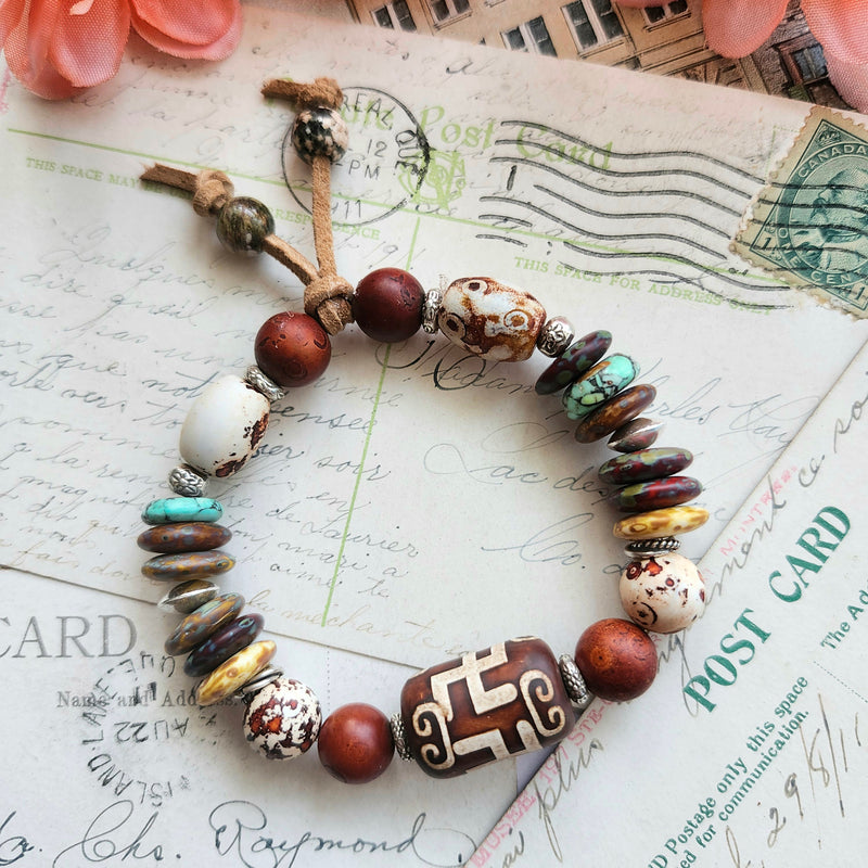 RUSTIC TIBETAN STRETCH BRACELET