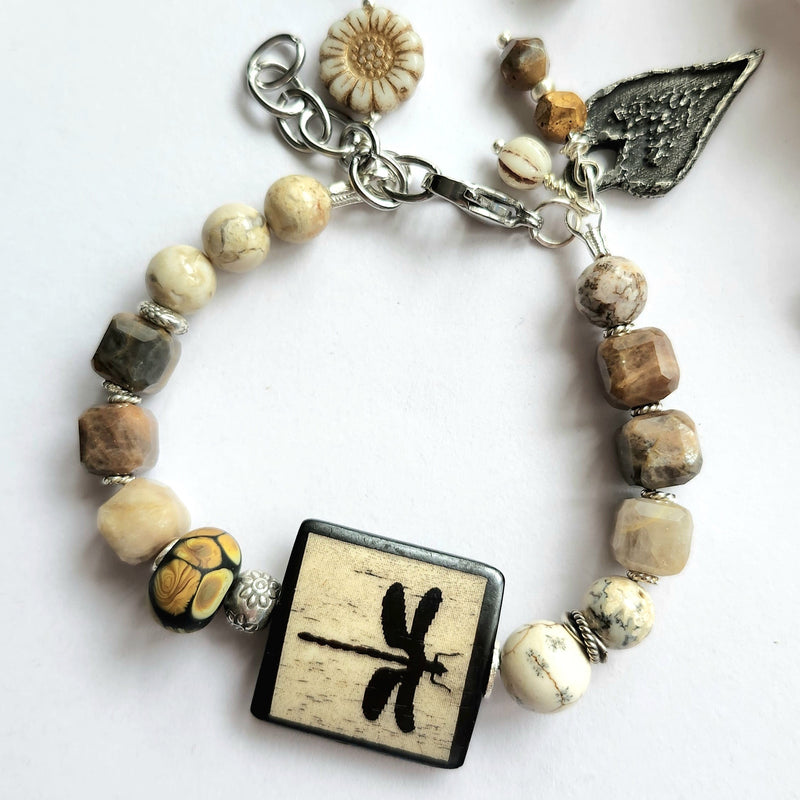 DRAGONFLY BRACELETS WITH AFRICAN OPAL