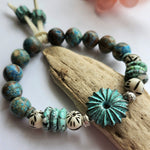 TURQUOISE & PATINA STRETCH BRACELET