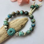 TURQUOISE & PATINA STRETCH BRACELET