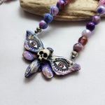 FIRE AGATE GOTHIC BUTTERFLY NECKLACE