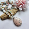 ROSE QUARTZ TREE OF LIFE NECKLACE