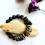 BLACK LAVA & TIBETAN BRACELET