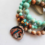 AUSTRALIAN TURQUOISE & MOSAIC SHELL BRACELET SET