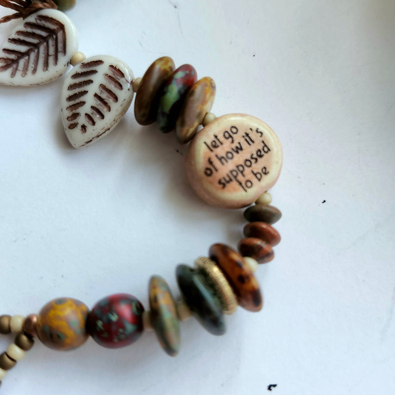 RUSTIC QUOTE BRACELET "LET GO"