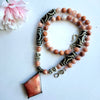 PINK AGATE TRIBAL NECKLACE