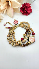 TWO BUNNY THREE STRAND BRACELET