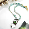 OMBRE SILVER COATED GREEN AGATE NECKLACE