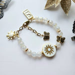 ELEGANT MYSTIC AGATE BRACELET WITH SUN FOCAL