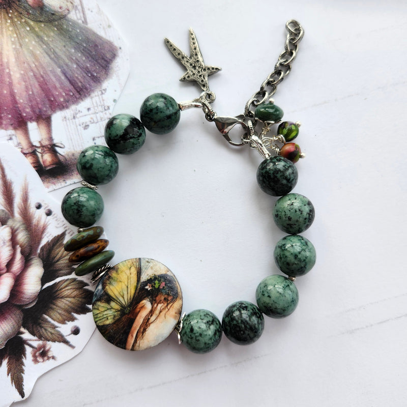 FAIRY IN THE FOREST ART BEAD BRACELET