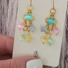 PASTEL SELENITE EARRINGS ON GOLD TONE CHAIN