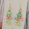 PASTEL SELENITE EARRINGS ON GOLD TONE CHAIN