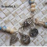 OCEAN BLUE PORCELAIN & CREAM LAMPWORK BRACELET