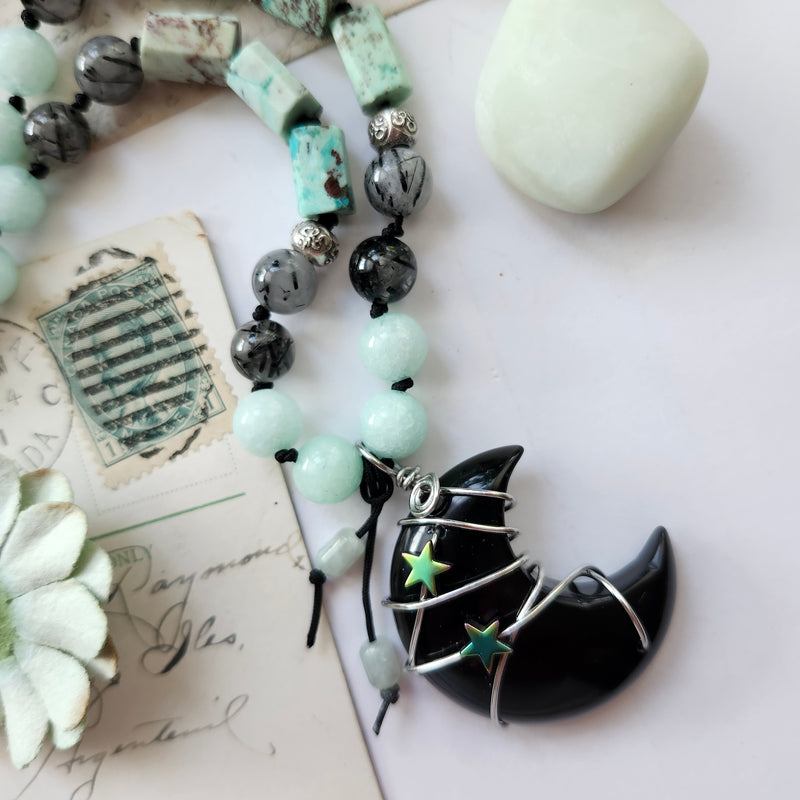 AGATE MOON & STARS