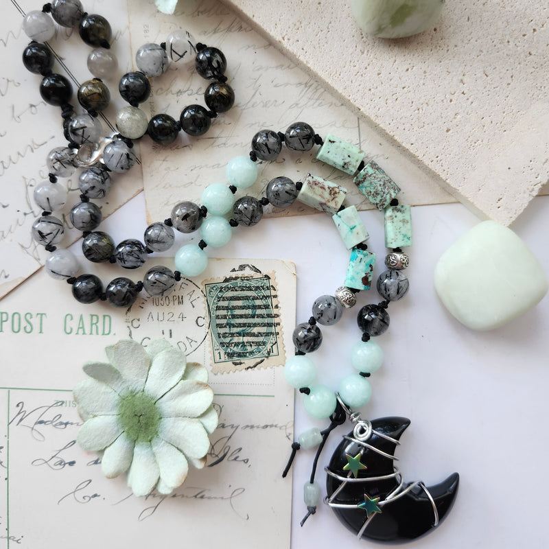 AGATE MOON & STARS