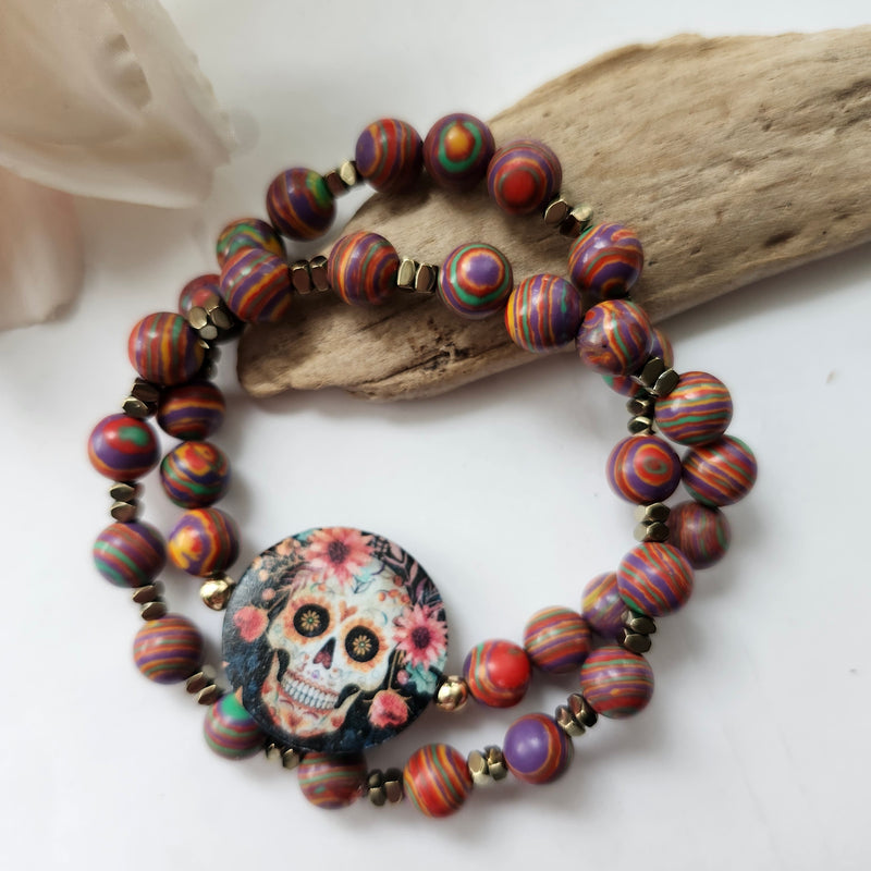 SUGAR SKULL BRACELET/EARRING SET