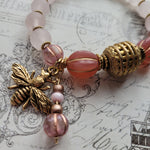 ROSE QUARTZ & CZECH GLASS BRACELET