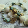 SUN BRACELET IN GOLD, MINT GREEN & NATURAL QUARTZ