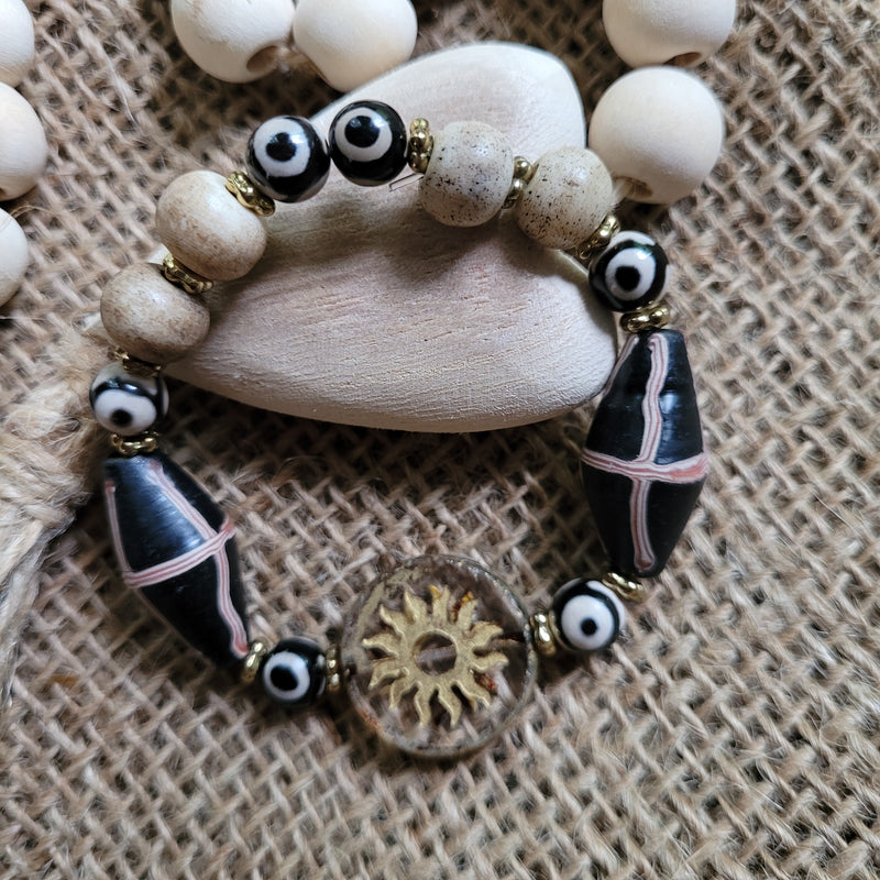 RUSTIC BOHO EVIL EYE BRACELET