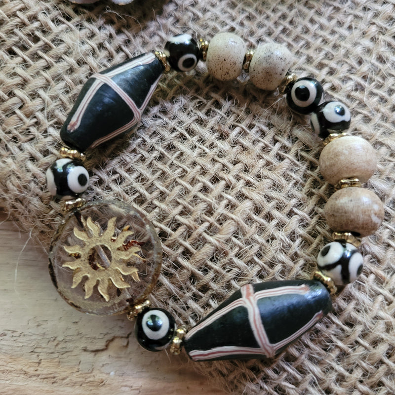 RUSTIC BOHO EVIL EYE BRACELET