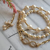 FAUX PEARL BRACELET SET WITH INFINITY CHAIN BRACELET