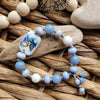 POWDER BLUE LAMPWORK & ANGEL STONE BRACELET