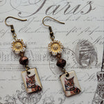 CZECH GLASS CALICO EARRINGS