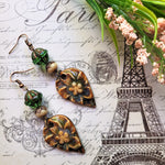 VINTAGE STYLE CERAMIC FLOWER EARRINGS