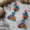 ORANGE & BLUE POLKA DOT EARRINGS