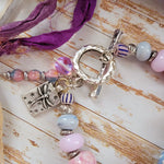 PASTEL TOGGLE BRACELET IN LAMPWORK & CERAMICS