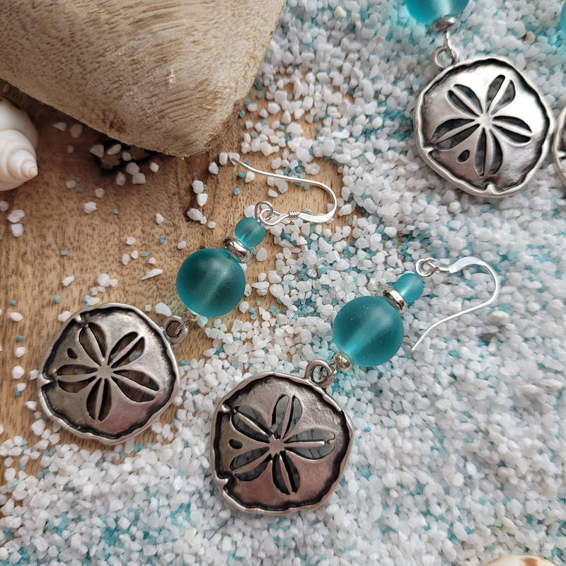 Sand dollar earrings on sale sterling silver