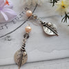 PEARL & CZECH GLASS ANTIQUE SILVER LEAF EARRINGS