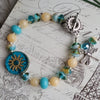 CANARY JADE & TURQUOISE BOHO CHIC TOGGLE BRACELET