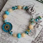 CANARY JADE & TURQUOISE BOHO CHIC TOGGLE BRACELET