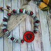 PORCELAIN BEADED BRACELET IN MATADOR RED & SPECKLED BIRCH